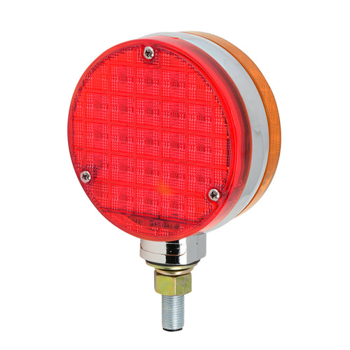 4" Double Face Smart Dynamic LED Pedestal Light Passenger Side  Amber/Amber-Red/Red