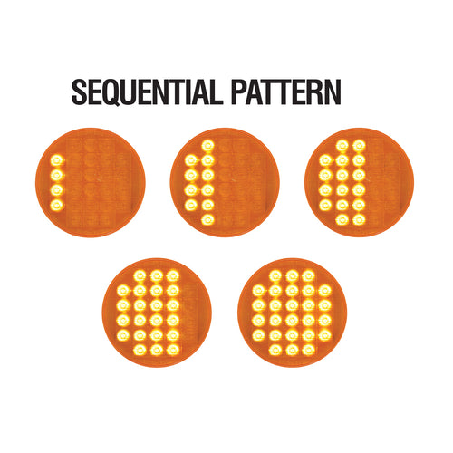 4" Double Face Smart Dynamic LED Pedestal Light Driver Side  Amber/Amber-Red/Red