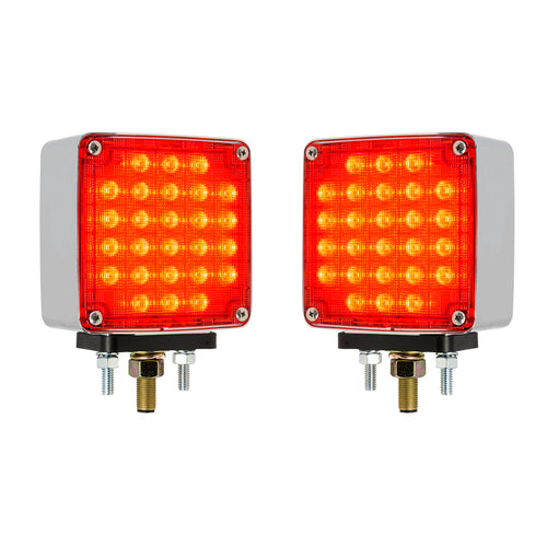 Square Double Face Smart Dynamic Led Pedestal Light Amber/Red