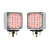 Descontinued Square Double Face Smart Dynamic Led Pedestal Light Amber/Red -Clear Lens