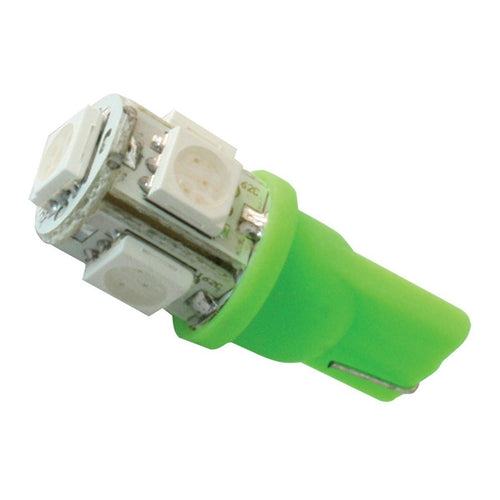 194 / 168 Tower Style 5 LED Light Bulb (Pair) Green