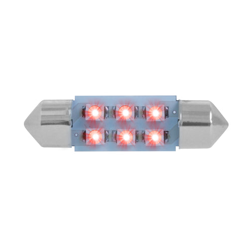 211-2 Dome Type 6 Led Light Bulb Red