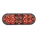 6” Oval Combo Light with 14 LED Stop, Turn & Tail Light & 16 LED Back-Up Light - Red LED/Clear Lens
