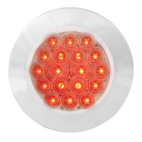 4” Surface Mount Led Light With Chrome Red Clear