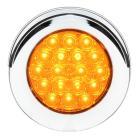 4" Fleet Flange Mount LED Light with Chrome Twist & Lock Bezel in Standard 3-Prong Amber/Amber
