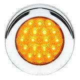 4" Fleet Flange Mount LED Light with Chrome Twist & Lock Bezel in Standard 3-Prong Amber/Clear