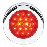 4" Fleet Flange Mount LED Light with Chrome Twist & Lock Bezel in Standard 3-Prong Red/Red