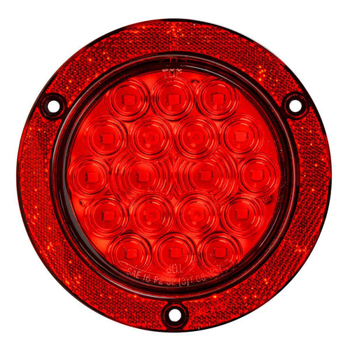 4” Led With Reflector Ring Flange Mount Light Red /Red