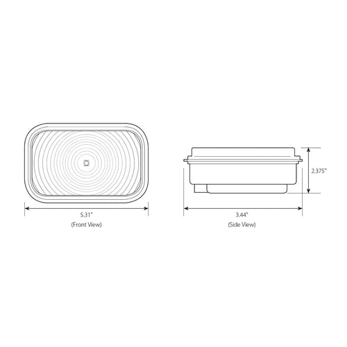 Rectangular Single High Power Led Sealed Red/White Light