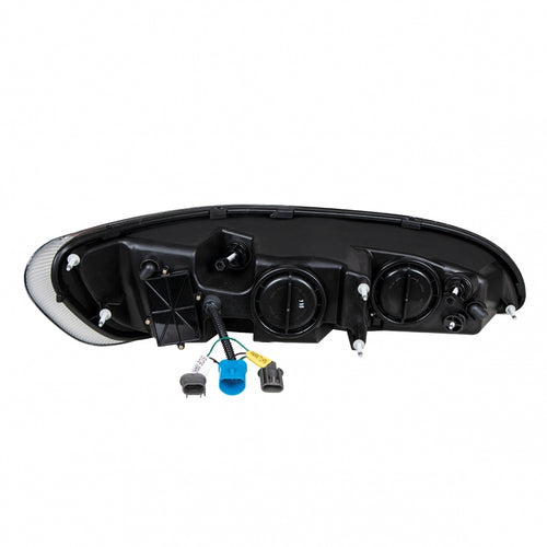 "Blackout" Projection Headlight With LED Turn & Position Light for 2005-2015 Peterbilt 386- Driver