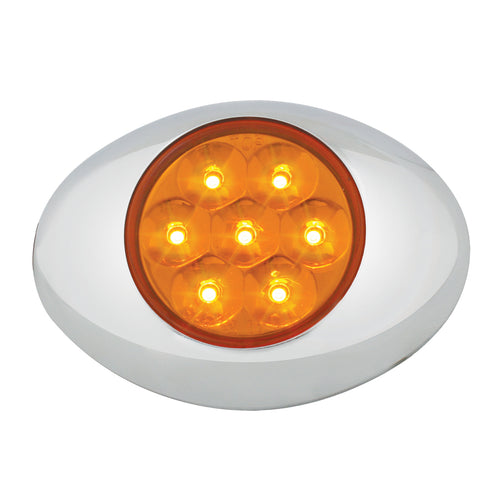 Small Low Profile Pearl LED Marker Light w/ Chrome Bezel