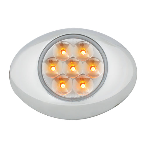 Small Low Profile Pearl LED Marker Light w/ Chrome Bezel