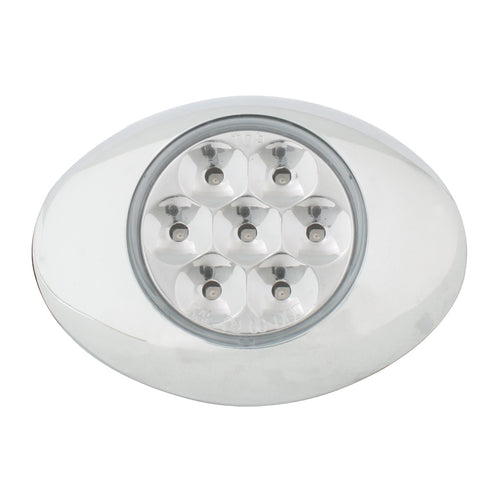 Small Low Profile Pearl LED Marker Light w/ Chrome Bezel