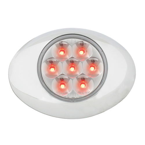 Small Low Profile Pearl LED Marker Light w/ Chrome Bezel