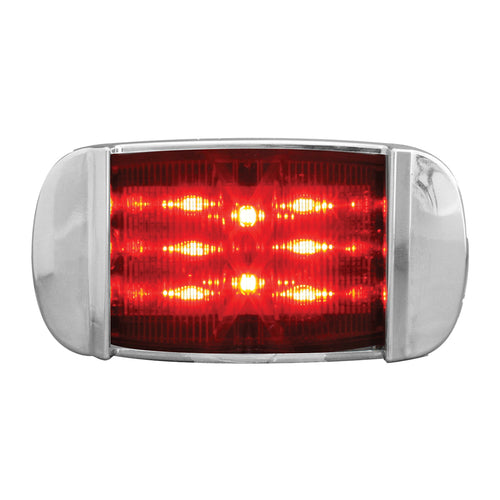 Rectangular Camel Back Wide Angle LED Marker Light Red/Red