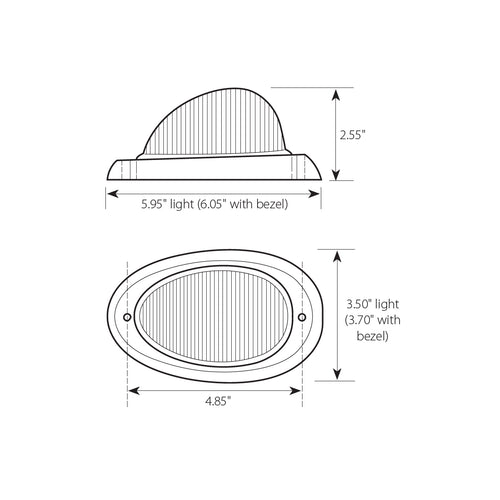 Side Marker/Turn LED Light Amber/Clear W/Chrome Bezel fits Freightliner
