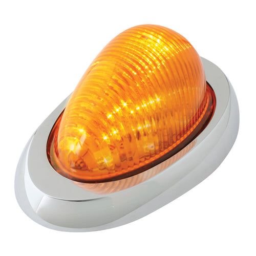 Side Marker/Turn LED Light Amber/Amber W/Chrome Bezel fits Freightliner