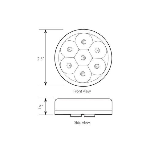 2-1/2" Pearl LED Marker Light Red Clear