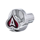 Ace Of Spades Air Valve Knob - Chrome With Red Inlay