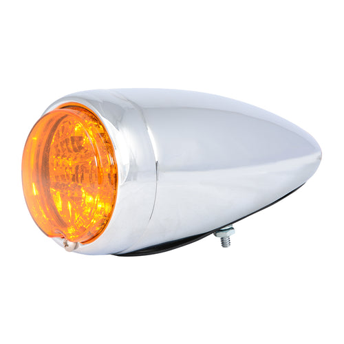 Chrome Steel Bullet Spyder LED Turn/Marker Light Amber