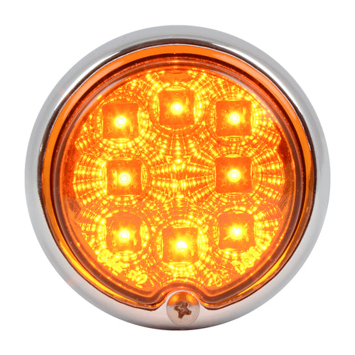 Chrome Steel Bullet Spyder LED Turn/Marker Light Amber