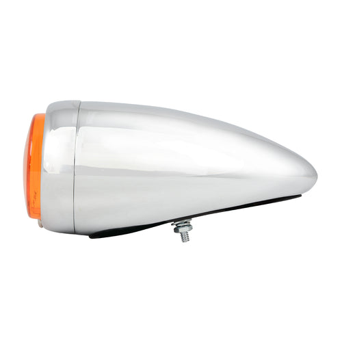 Chrome Steel Bullet Spyder LED Turn/Marker Light Amber