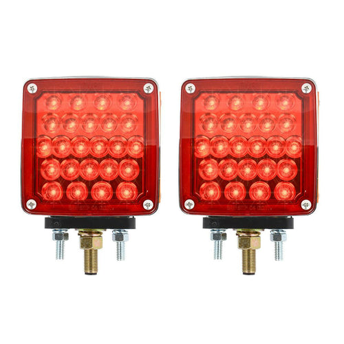 Twin Pack Square Double Face LED Pedestal Light