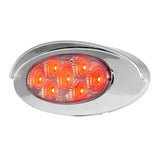 Red/Clear Ultra Thin Surface Mount Y2K LED Light with Chrome Bezel and Visor