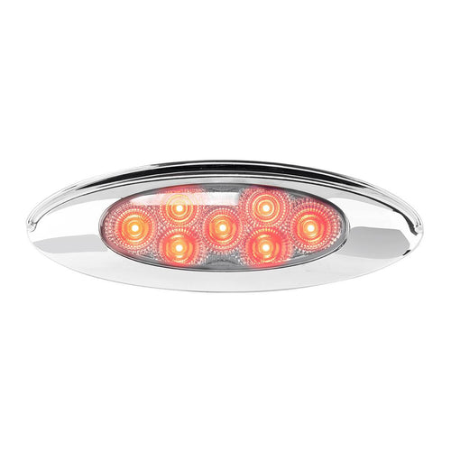 Red/Clear Ultra Thin Surface Mount Y2K LED Light with Chrome Bezel and Visor