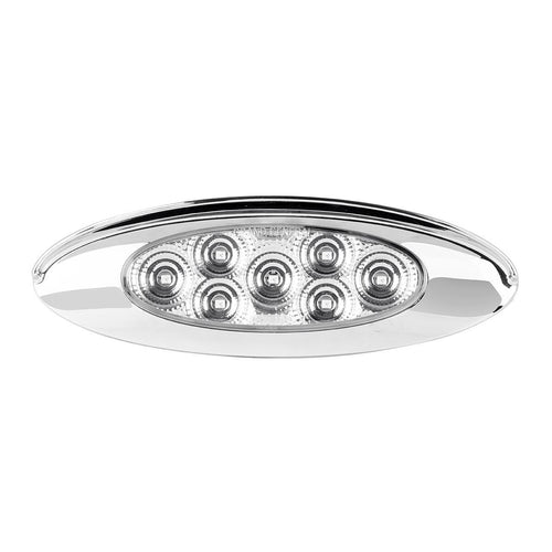 Red/Clear Ultra Thin Surface Mount Y2K LED Light with Chrome Bezel and Visor
