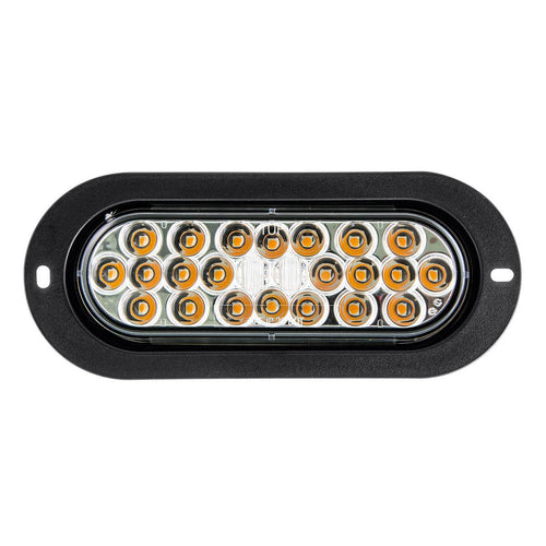 Amber/Clear Oval Flange Mount LED Pearl Sealed Light