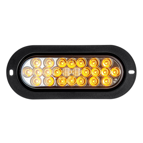 Amber/Smoke Lens Oval Flange Mount Pearl LED Sealed Light