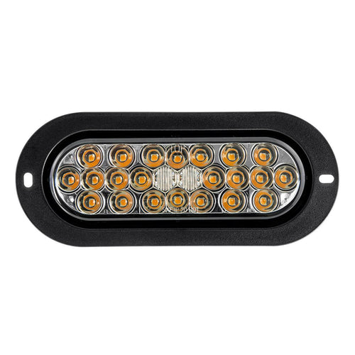 Amber/Smoke Lens Oval Flange Mount Pearl LED Sealed Light