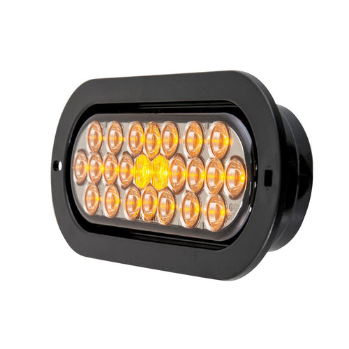 Amber/Smoke Lens Oval Flange Mount Pearl LED Sealed Light