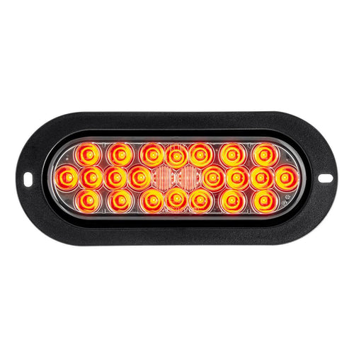 Red Smoke Lens Oval Flange Mount Pearl LED Sealed Light