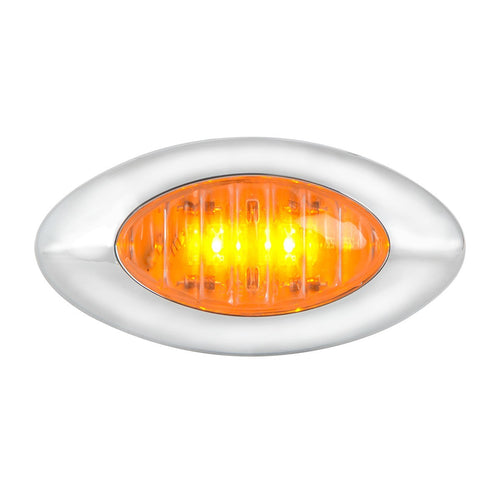 Small Y2K LED Marker Light with snap-on chrome bezel