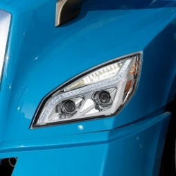 Chrome LED Projection Headlight With LED Position Light For 2018-2024 Freightliner Cascadia - Driver
