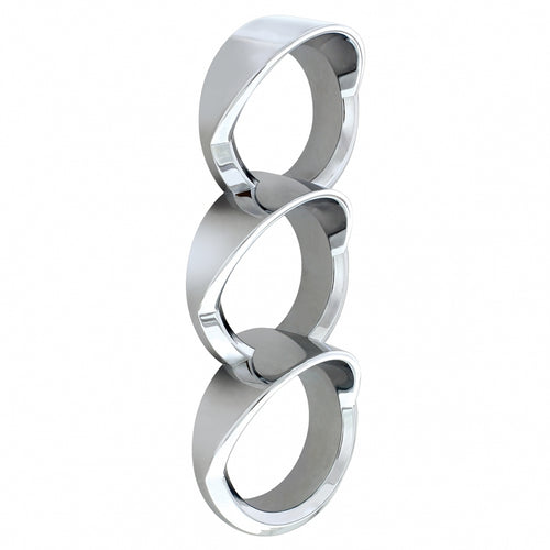 Chrome Plastic Center Dash 3-Gauge Cluster Bezel With Visor For 2013-2021 Peterbilt 579-Left