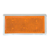 Rectangular Stick-On Amber Reflector With Chrome Trim