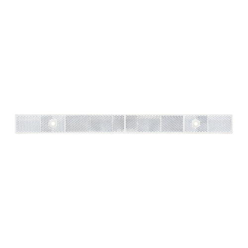 Stick-On Reflector Strip w/ Adhesive Backing & 2 Screw Mount  White