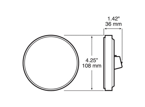 4" Red/Red LED Stop/Turn/Tail, Round, 36 Diode AMP