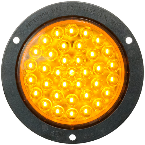 Amber/Amber LED Turn Signal, Round, Flange 4″ 12V, amber