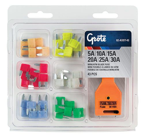 Grote Miniature Blade Fuse Assortment, 43.