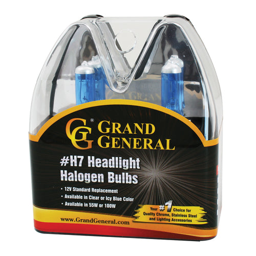 #H7 Icy Blue Headlights Halogen Bulbs, Twin Pack, 12V/100W