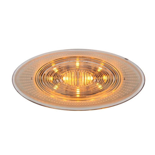 10 LED Fender Parking & Turn Signal Light For Peterbilt 386 (2006-2014) & 387 (2006-2010)-Amber LED/Clear Lens