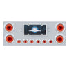 SS Rear Center Panel w/23 LED 4" & 9 LED 2" Mirage Light & Bezel - Red LED/Clear Lens