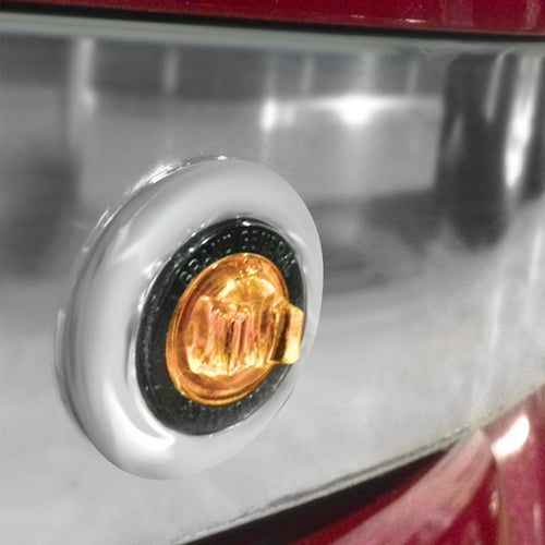 1” Dia. Mini Push / Screw-In Wide Angle Led Marker Light W/ Chrome Bezel