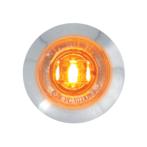 1” Dia. Mini Push / Screw-In Wide Angle Led Marker Light W/ Chrome Bezel