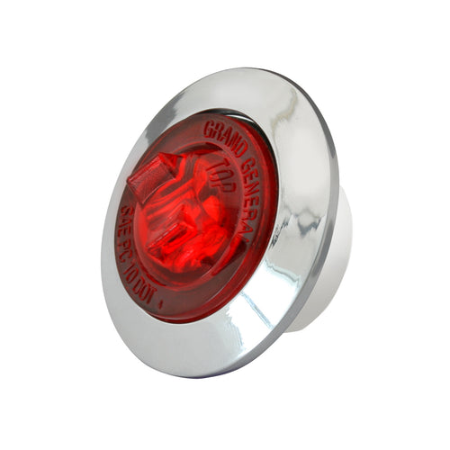 1” Dia. Mini Push / Screw-In Wide Angle Led Marker Light W/ Chrome Bezel