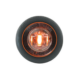 1" Dia. Mini Push/Screw-in Wide Angle LED Marker Light w/ Grommet Amber/Clear